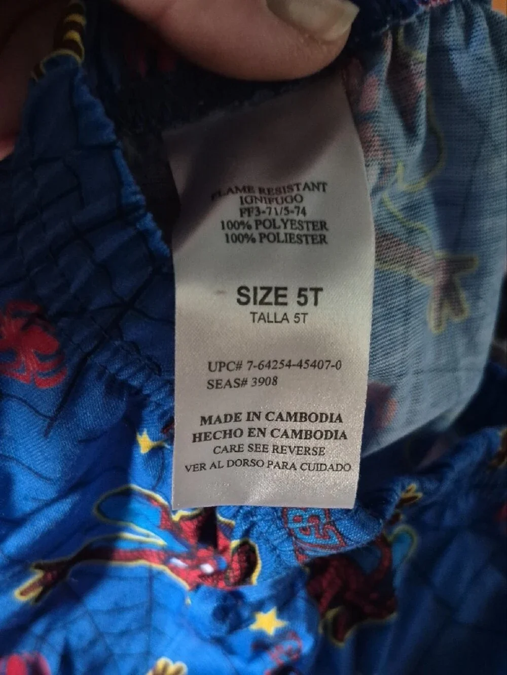 Lot 2 Spiderman Kids Blue and Black Pajama Bottoms Mixed Sizes - 2-Pack